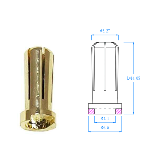 5/10/20 Pcs Gold Plated 5.0mm 14mm Banana Plug Bullet Low Profile Male Female Connector for RC Lipo Battery ESC Motor Car Boat