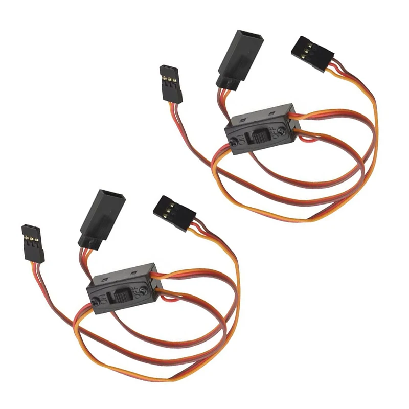 2PCS RC Servo Switch Harness Wire JR male To JR male with FUTABA Female Power Switch 22awg 200mm