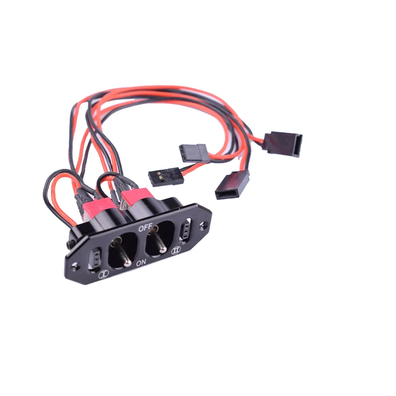 Metal Dual Power Switch Double Switch with Dual Fuel Dots for RC Plane Accessory