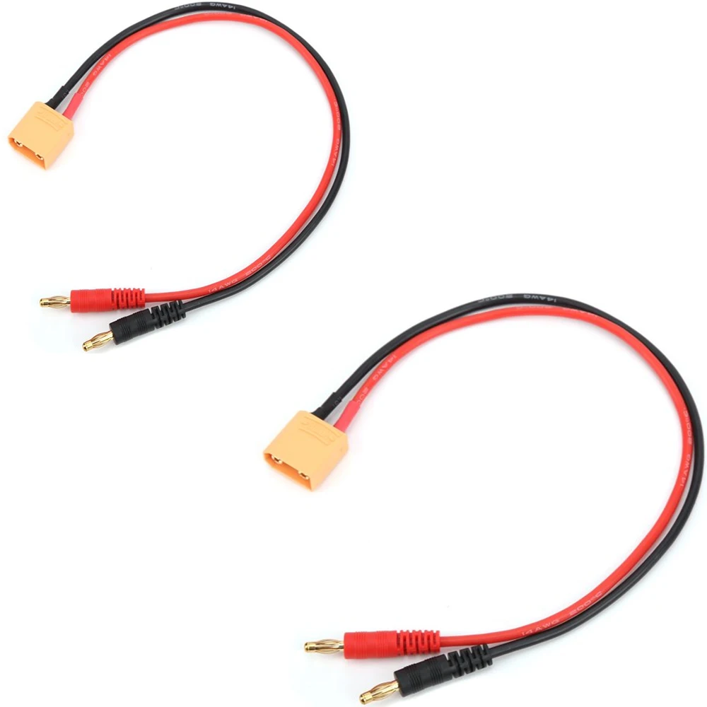 2PCS RC Cable XT90 Connector Charger Cable or Battery Lead for RC Car ,Plane Chargers with 14awg 11.8"