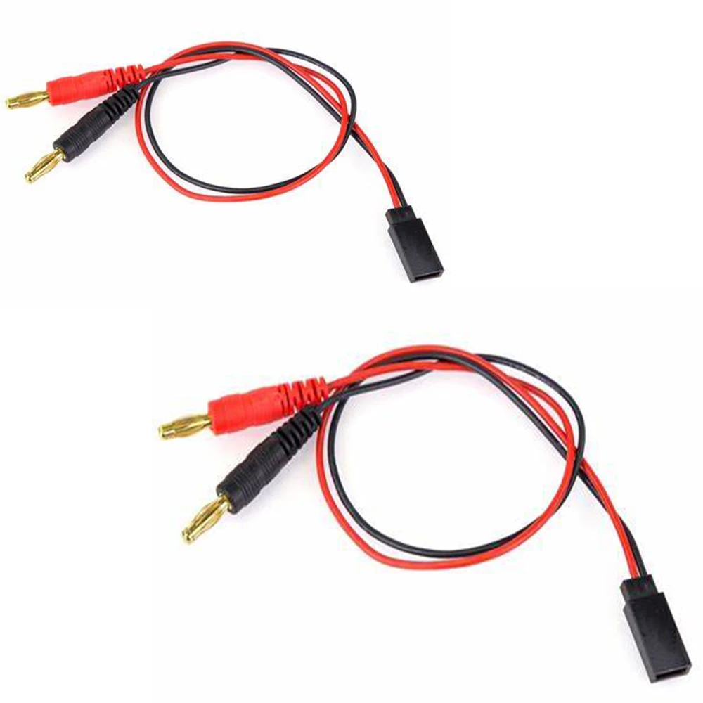 RC Cables Futaba Style Receiver Plug to 4mm Banana Connector Battery Charge Lead Adapter 30cm Cable(Pack of 2)