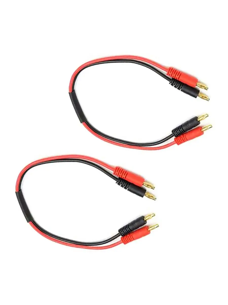 1/2Pcs Charge Lead Wire Cable 4.0mm Gold Plated Connector to 4.0mm Banana Plug 14awg 30cm