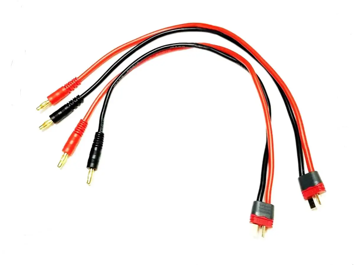 1/2 Pcs Amass Deans T Plug Male to 4.0mm Male Banana Plug Connector Charge Cable Wire Lead 14awg 30cm