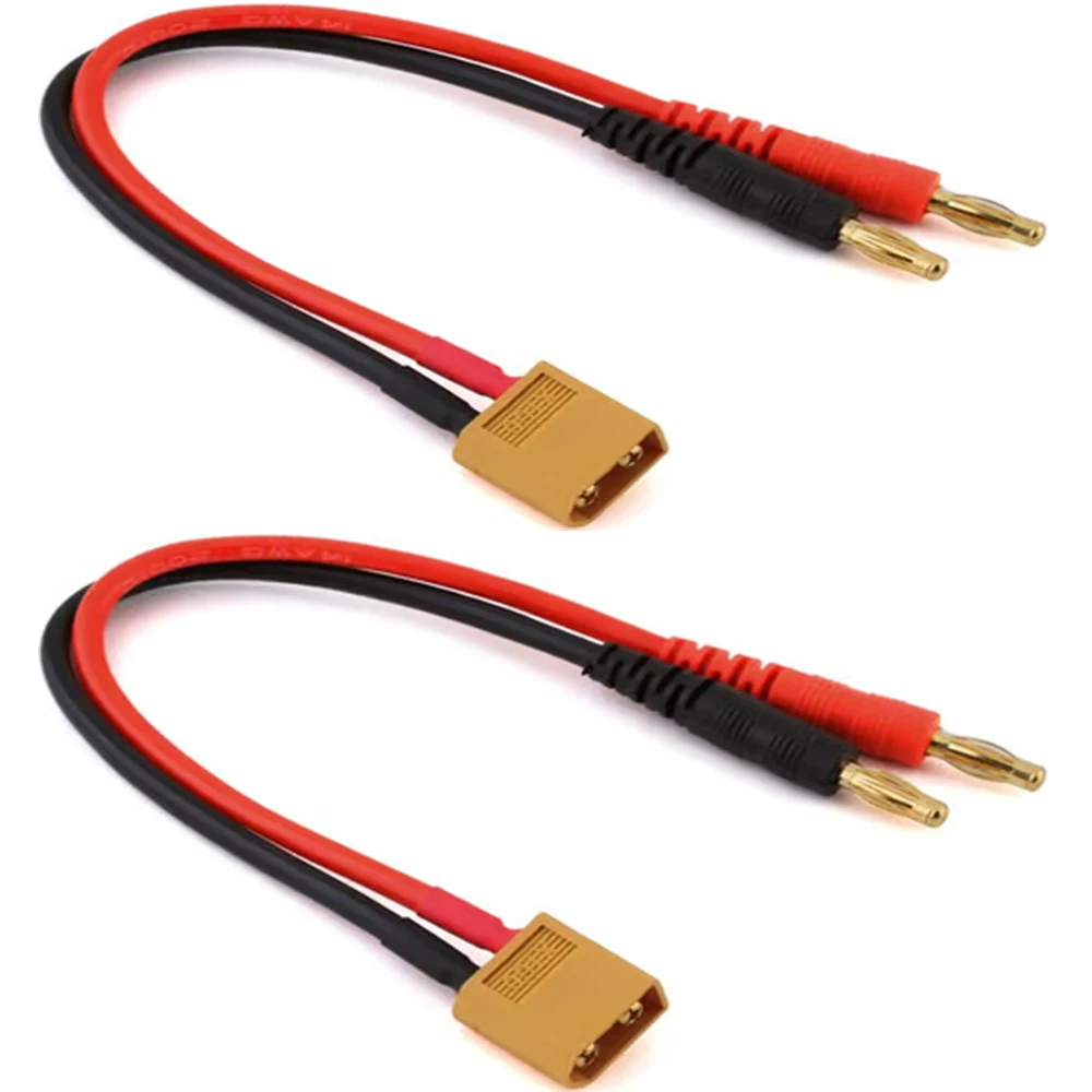 2 PCS RC Cable Male XT60 Charging Cable with 4mm Banana Gold Plug for RC Lipo Battery Plug Charge Cable Wire