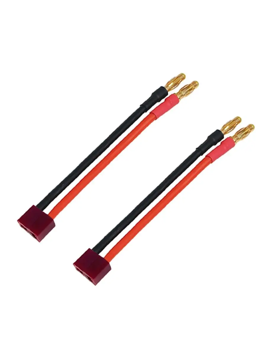 1/2Pcs Charge Lead Deans Female T Plug to 4.0mm Gold Plated Banana Connector Wire Cable 12awg 10cm for Lipo Battery Charger