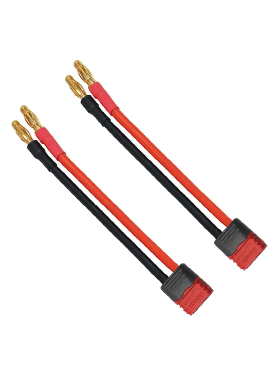 1/2Pcs Charge Lead Amass Deans T Plug Female to 4.0mm Gold Plated Banana Connector Adapter 12awg 10cm for Lipo Battery Charger