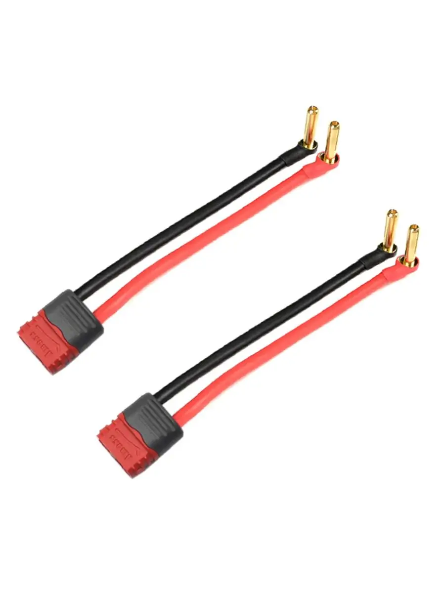 1/2Pcs Amass Deans T Plug Female Adapter to 90° 4.0mm 18mm Gold Plated Connector Charge Lead Cable 12awg 10cm for Lipo Battery