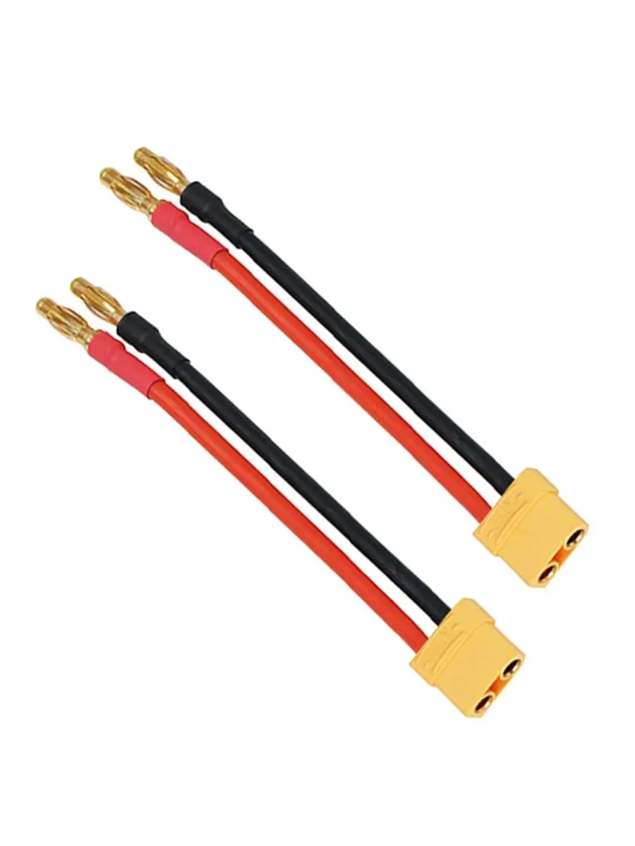 1/2Pcs 4.0mm Gold Plated Banana Plug to XT90 Female Plug Adapter Charge Lead Cable 12awg 10cm for Lipo Battery