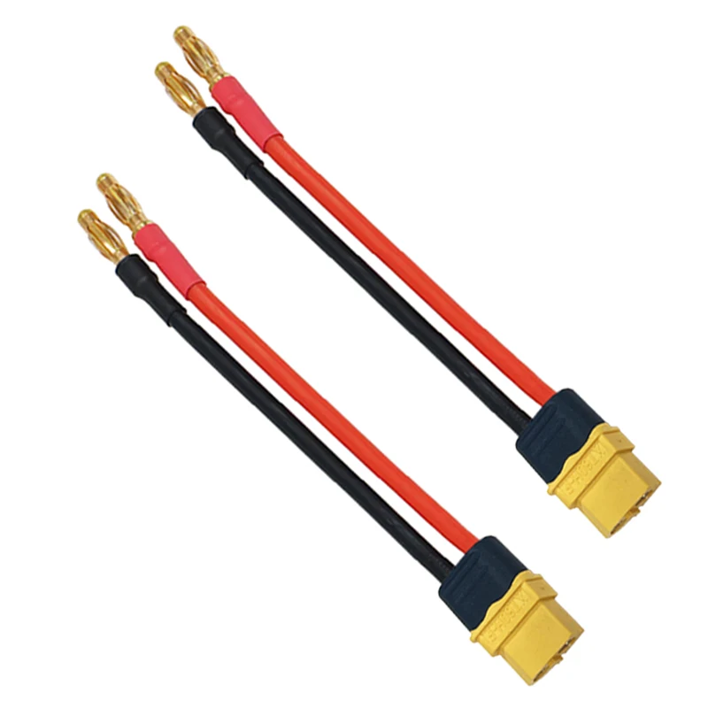 1/2Pcs RC Charge Cable Lead XT60H Female With Cap Plug Adapter to 4.0mm Gold Plated Connector 12awg 10cm for Lipo Battery