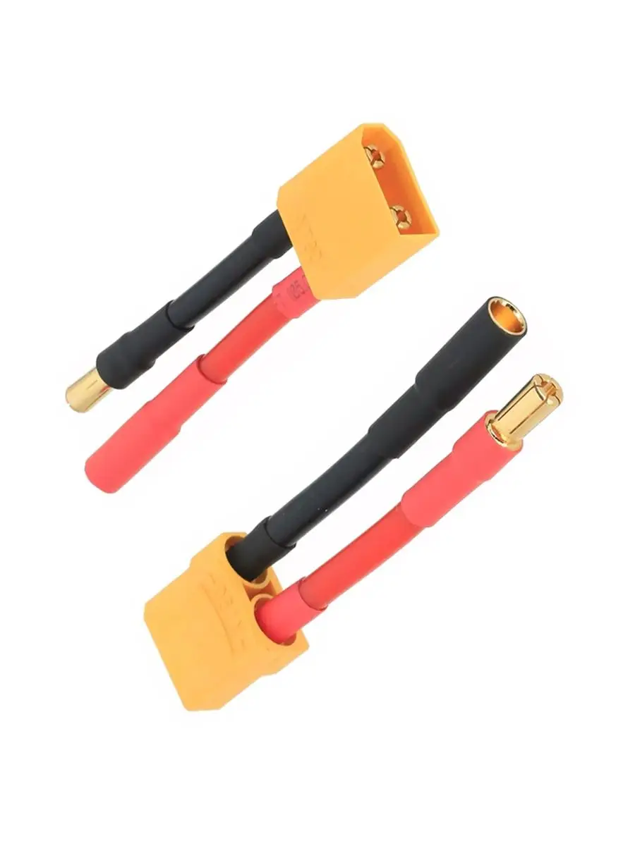 1 Pair /2Pcs XT90 Plug Male Female Plug to 5.5mm Male Female Connector Adapter 14AWG 4cm For RC Lipo Battery FPV Hobbies Toy