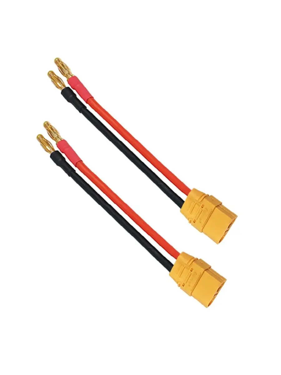 1/2Pcs 4.0mm Gold Plated Banana Plug to XT90H Female With Cap Plug Adapter Charge Lead Cable 12awg 10cm for Lipo Battery