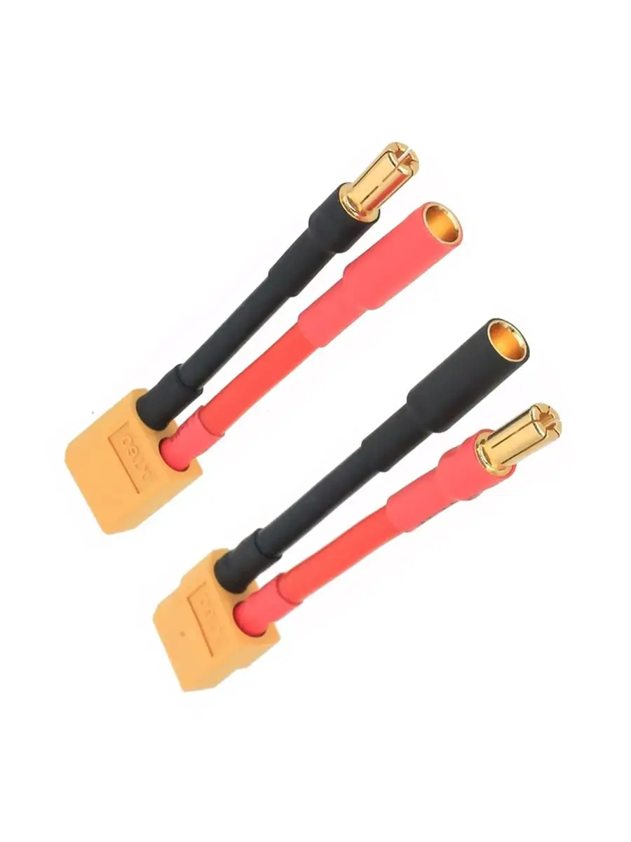 1 Pair /2Pcs XT60 Male Female Plug to 5.5mm Male Female Connector Adapter Cable 14AWG 4cm For RC Lipo Battery FPV Hobbies Toy