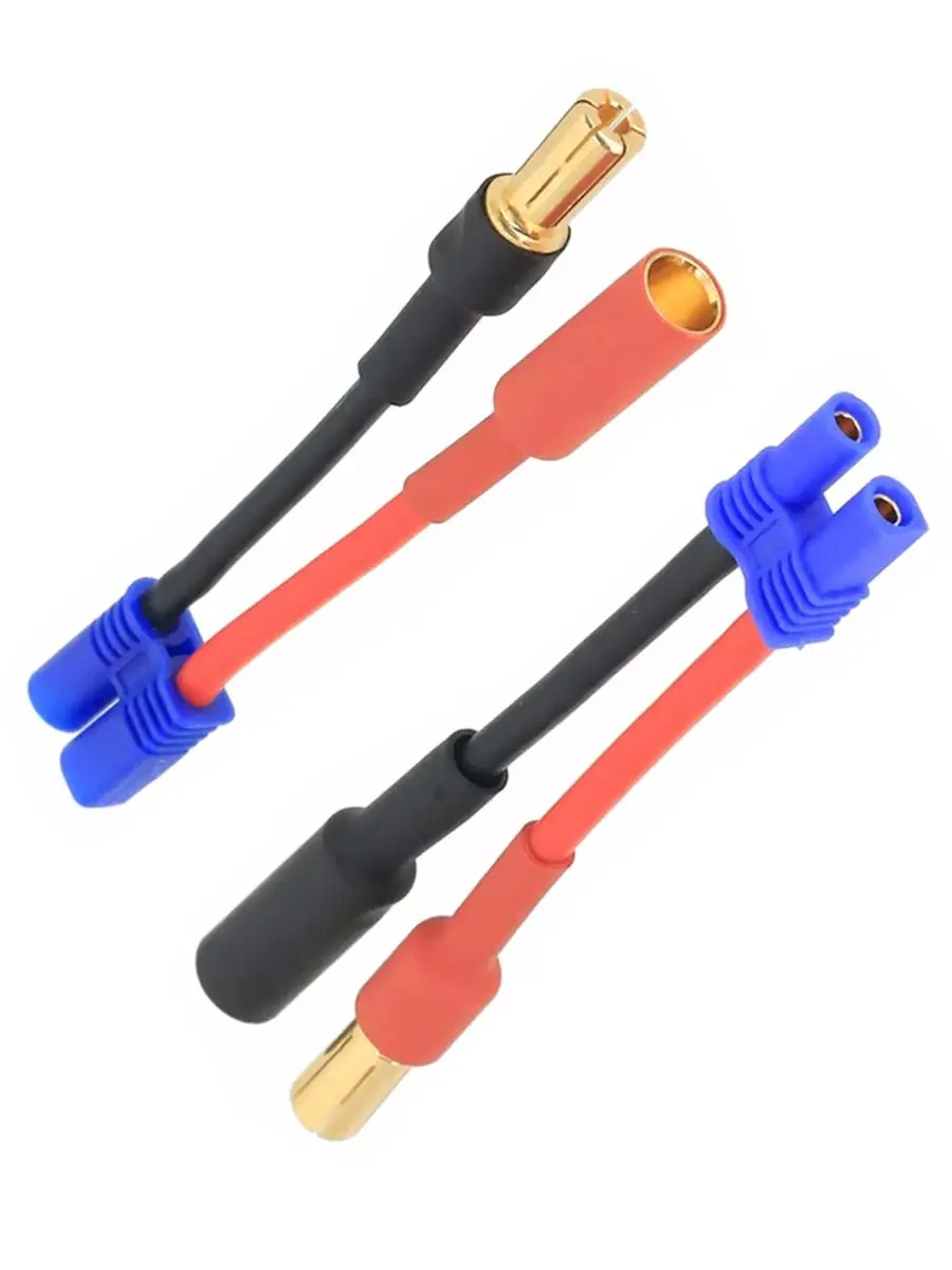 1 Pair /2Pcs EC2 Plug Male Female Plug to 5.5mm Male Female Connector Adapter 18AWG 4cm For RC Lipo Battery FPV Hobbies Toy