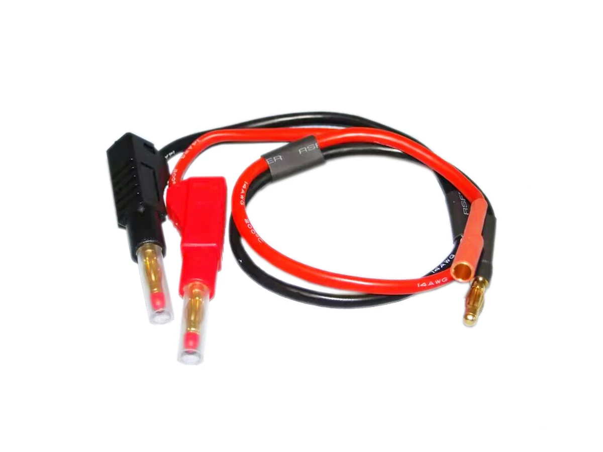 4.0mm Male Female Plug to 4.0mm Gold Plated Stackable Shielded Banana Connector RC Charge Cable Wire Lead 14AWG 30cm