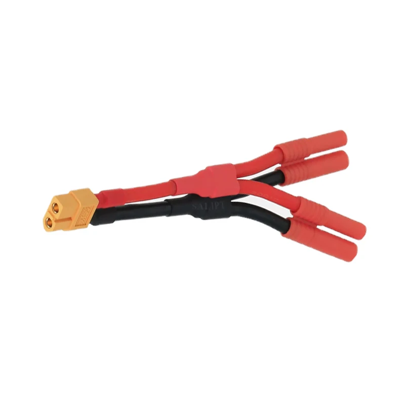 1/2 Pcs  2 HXT 4.0mm Plug to 1 XT60 Female Connector Parallel Wire Charge Cable 12awg 10cm for RC Charger Motor ESC