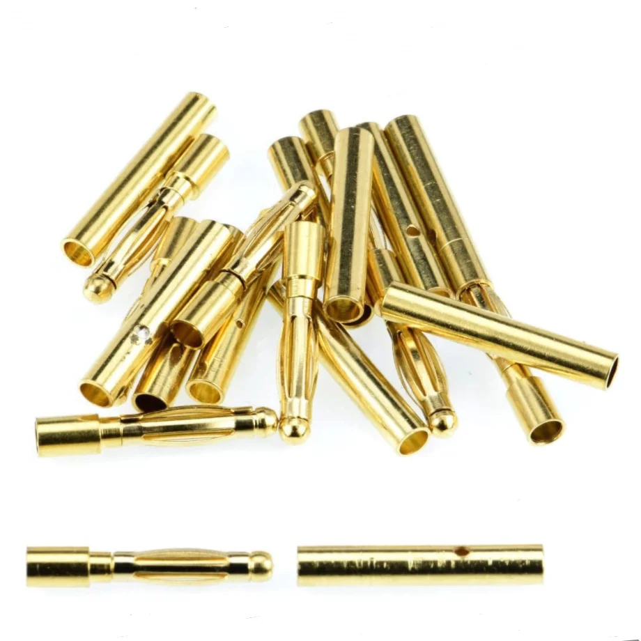 2/5/10 Pairs Gold Plated 2.0mm Banana Plug Bullet Male Female Connector for RC Lipo Battery ESC Motor Airplane